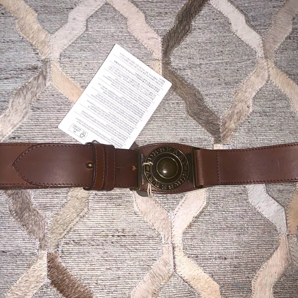 NWT - Burberry Brown Leather Belt